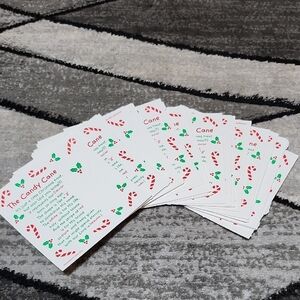 VINTAGE STORY OF THE CANDY CANE 35 PIECE CARDS 4.5"X4.5" RELIGIOUS